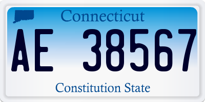 CT license plate AE38567