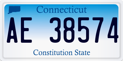 CT license plate AE38574