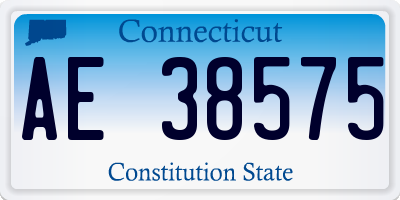 CT license plate AE38575