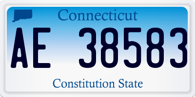 CT license plate AE38583