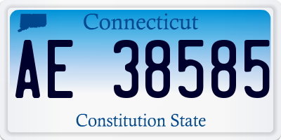 CT license plate AE38585