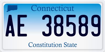 CT license plate AE38589