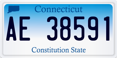 CT license plate AE38591
