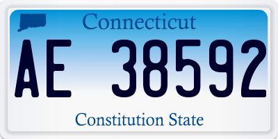 CT license plate AE38592