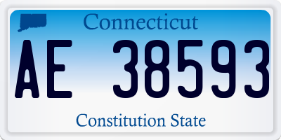 CT license plate AE38593
