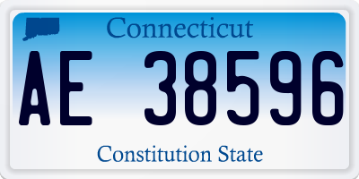 CT license plate AE38596