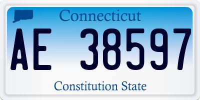 CT license plate AE38597
