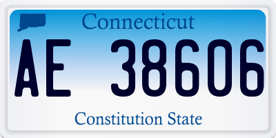 CT license plate AE38606