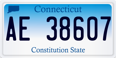 CT license plate AE38607