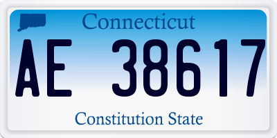 CT license plate AE38617