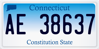 CT license plate AE38637