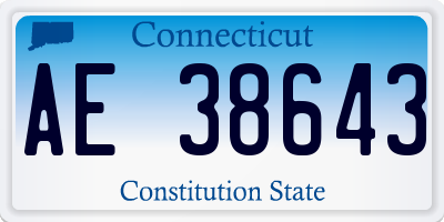 CT license plate AE38643