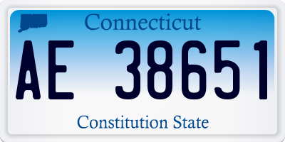 CT license plate AE38651