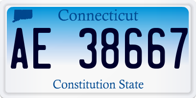 CT license plate AE38667
