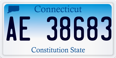 CT license plate AE38683