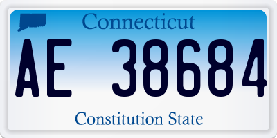 CT license plate AE38684