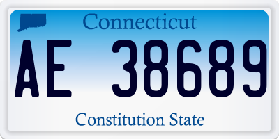 CT license plate AE38689