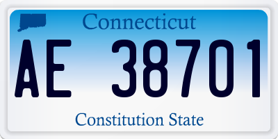 CT license plate AE38701