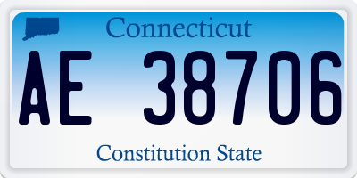 CT license plate AE38706
