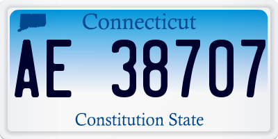 CT license plate AE38707
