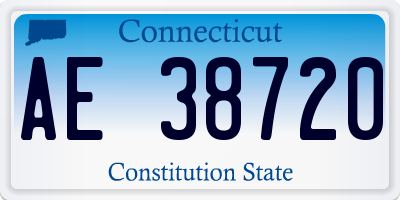 CT license plate AE38720