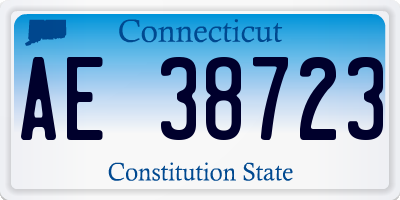 CT license plate AE38723