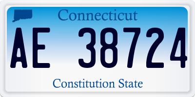 CT license plate AE38724