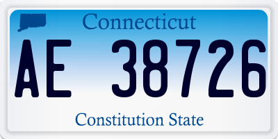 CT license plate AE38726