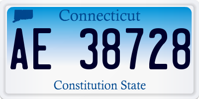 CT license plate AE38728