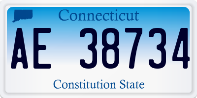 CT license plate AE38734