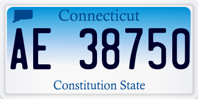 CT license plate AE38750