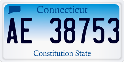 CT license plate AE38753