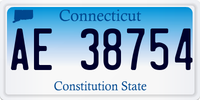 CT license plate AE38754