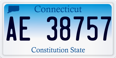 CT license plate AE38757
