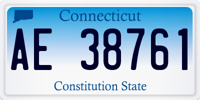 CT license plate AE38761
