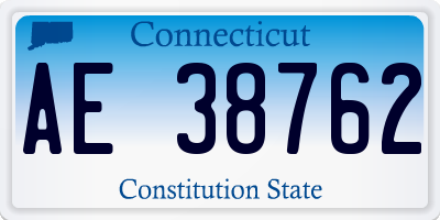 CT license plate AE38762