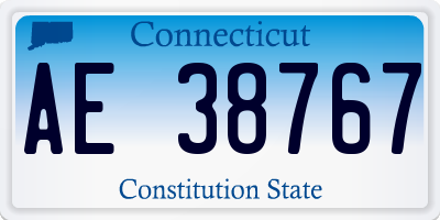 CT license plate AE38767