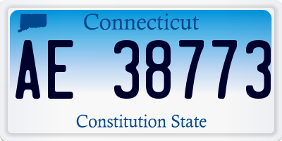 CT license plate AE38773