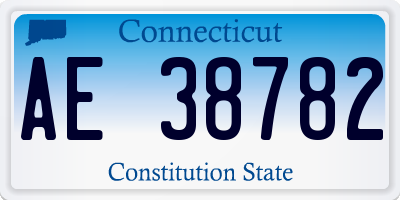 CT license plate AE38782