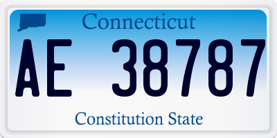 CT license plate AE38787