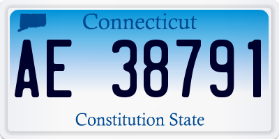 CT license plate AE38791