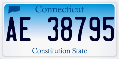 CT license plate AE38795