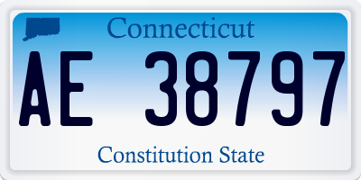 CT license plate AE38797