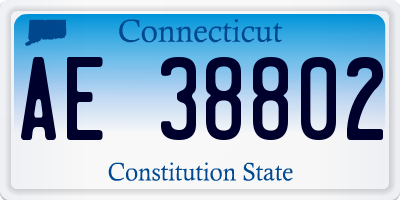 CT license plate AE38802