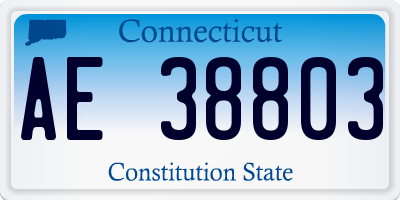 CT license plate AE38803