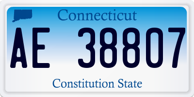 CT license plate AE38807