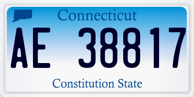 CT license plate AE38817