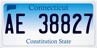 CT license plate AE38827