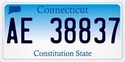 CT license plate AE38837