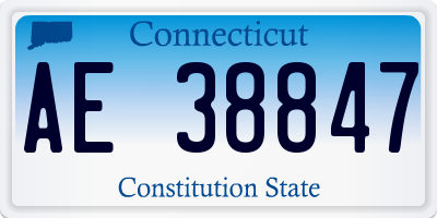 CT license plate AE38847